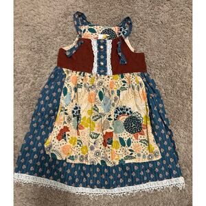 HAUTE BABY Girl's Secret Garden Apron Dress Cottagecore USA 7